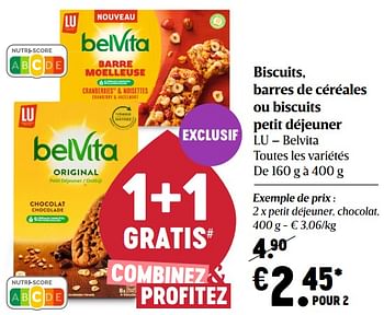 Promotions Biscuits, barres de céréales ou biscuits petit déjeuner lu - Lu - Valide de 22/04/2021 à 28/04/2021 chez Delhaize