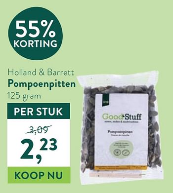 Promoties Holland + barrett pompoenpitten - Huismerk - Holland & Barrett - Geldig van 19/04/2021 tot 16/05/2021 bij Holland & Barret