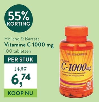 Promoties Holland + barrett vitamine c 1000 mg - Huismerk - Holland & Barrett - Geldig van 19/04/2021 tot 16/05/2021 bij Holland & Barret