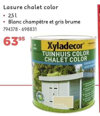 Promotions Lasure chalet color - Xyladecor - Valide de 02/04/2021 à 30/06/2021 chez Mr. Bricolage