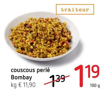 Promotions Couscous perlé bombay - Produit Maison - Spar Retail - Valide de 22/04/2021 à 05/05/2021 chez Spar (Colruytgroup)