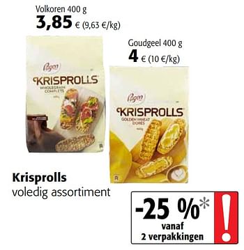 Promoties Krisprolls voledig assortiment - Krisprolls - Geldig van 21/04/2021 tot 04/05/2021 bij Colruyt
