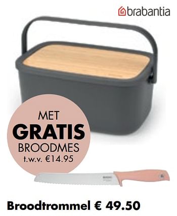 Promoties Broodtrommel - Brabantia - Geldig van 26/04/2021 tot 24/05/2021 bij Multi Bazar