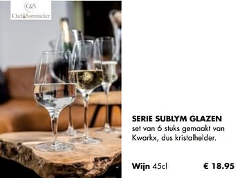 Promotions Serie sublym glazen wijn - Chef & Sommelier - Valide de 26/04/2021 à 24/05/2021 chez Multi Bazar