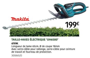 Promotions Makita taille-haies électrique uh6580 - Makita - Valide de 01/04/2021 à 30/09/2021 chez HandyHome