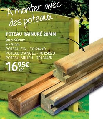 Promoties Poteau rainuré poteau fin - Huismerk - HandyHome - Geldig van 01/04/2021 tot 30/09/2021 bij HandyHome