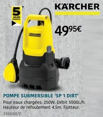 Promotions Kärcher pompe submersible sp 1 dirt - Kärcher - Valide de 01/04/2021 à 30/09/2021 chez HandyHome