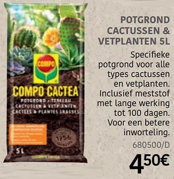 Promoties Potgrond cactussen + vetplanten - Compo - Geldig van 01/04/2021 tot 30/09/2021 bij HandyHome