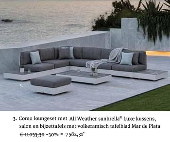 Promoties Como loungeset met all weather sunbrella - Bristol - Geldig van 04/04/2021 tot 29/04/2021 bij Overstock