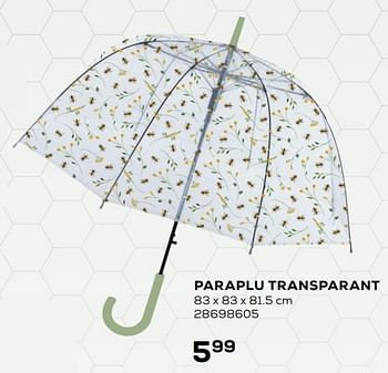 Promoties Paraplu transparant - Huismerk - Supra Bazar - Geldig van 20/04/2021 tot 25/05/2021 bij Supra Bazar