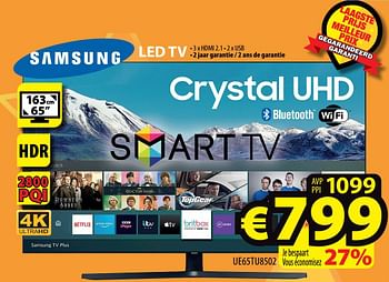 Promoties Samsung led tv ue65tu8502 - Samsung - Geldig van 28/04/2021 tot 05/05/2021 bij ElectroStock