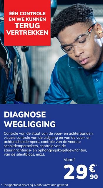 Promoties Diagnose wegligging - Huismerk - Auto 5  - Geldig van 23/04/2021 tot 11/05/2021 bij Auto 5