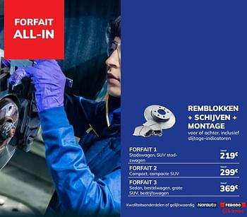 Promoties Remblokken + schijven + montage - Huismerk - Auto 5  - Geldig van 23/04/2021 tot 11/05/2021 bij Auto 5