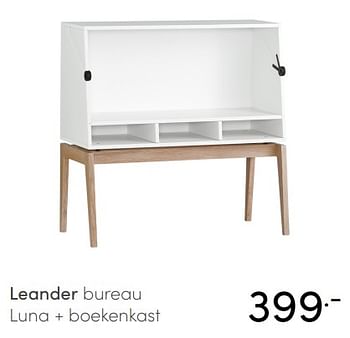 Promoties Leander bureau luna + boekenkast - Leander - Geldig van 25/04/2021 tot 01/05/2021 bij Baby & Tiener Megastore