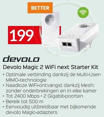 Promoties Devolo magic 2 wifi next starter kit - Devolo - Geldig van 25/04/2021 tot 31/05/2021 bij Selexion