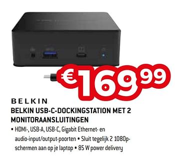 Promoties Belkin usb-c-dockingstation met 2 monitoraansluitingen - BELKIN - Geldig van 25/04/2021 tot 31/05/2021 bij Exellent
