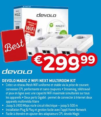 Promotions Devolo magic 2 wifi next multiroom kit - Devolo - Valide de 25/04/2021 à 31/05/2021 chez Exellent