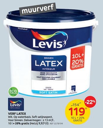 Promoties Verf latex - Levis - Geldig van 28/04/2021 tot 10/05/2021 bij Brico