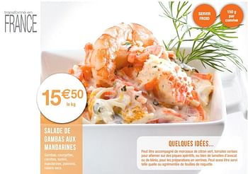 Promotions Salade de gambas aux mandarines - Produit Maison - Migros - Valide de 19/04/2021 à 30/09/2021 chez Migros