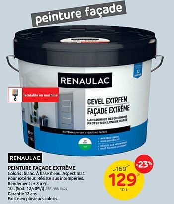 Promoties Peinture façade extrême - Renaulac - Geldig van 28/04/2021 tot 10/05/2021 bij Brico