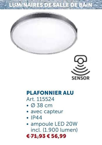 Promoties Plafonnier alu - Huismerk - Zelfbouwmarkt - Geldig van 27/04/2021 tot 24/05/2021 bij Zelfbouwmarkt