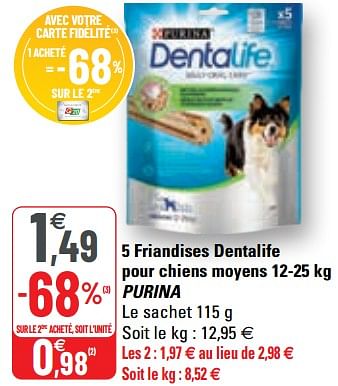 Promotions 5 friandises dentalife pour chiens moyens purina - Purina - Valide de 28/04/2021 à 09/05/2021 chez G20