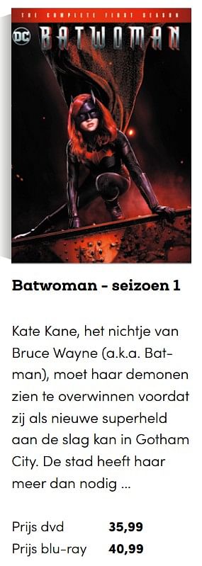 Promoties Batwoman - seizoen 1 - Huismerk - BookSpot - Geldig van 01/03/2021 tot 16/05/2021 bij BookSpot
