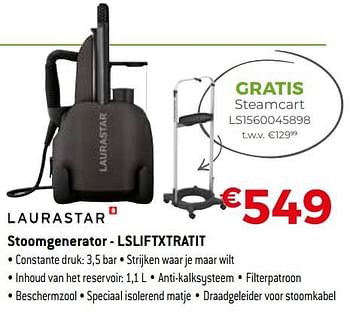 Promoties Laurastar stoomgenerator - lsliftxtratit - Laurastar - Geldig van 25/04/2021 tot 31/05/2021 bij Exellent