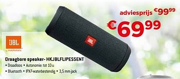 Promoties Jbl draagbare speaker- hkjblflipessent - JBL - Geldig van 25/04/2021 tot 31/05/2021 bij Exellent