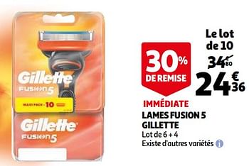 Promotions Lames fusion 5 gillette - Gillette - Valide de 28/04/2021 à 11/05/2021 chez Auchan Ronq