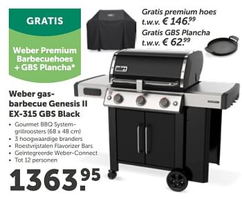 Promoties Weber gas­barbecue genesis ii ex-315 gbs black - Weber - Geldig van 28/04/2021 tot 08/05/2021 bij Aveve