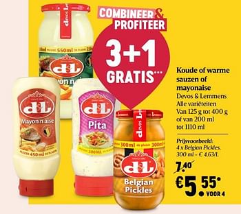 Promotions Devos + lemmens belgian pickles - Devos Lemmens - Valide de 29/04/2021 à 05/05/2021 chez Delhaize