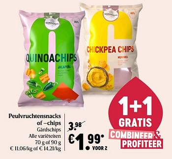 Promotions Peulvruchtensnacks of chips gårdschips - Gårdschips - Valide de 29/04/2021 à 05/05/2021 chez Delhaize