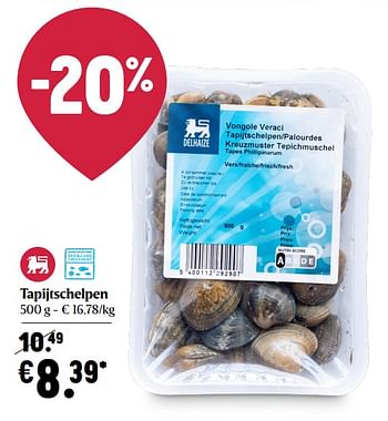 Promotions Tapijtschelpen - Produit Maison - Delhaize - Valide de 29/04/2021 à 05/05/2021 chez Delhaize