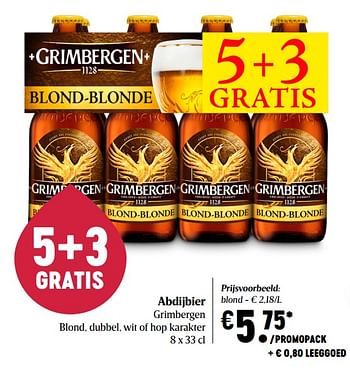 Promotions Abdijbier grimbergen blond - Grimbergen - Valide de 29/04/2021 à 05/05/2021 chez Delhaize