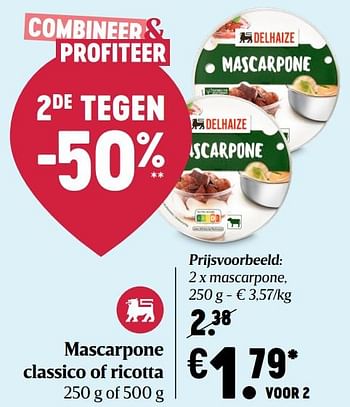 Promotions Mascarpone - Produit Maison - Delhaize - Valide de 29/04/2021 à 05/05/2021 chez Delhaize
