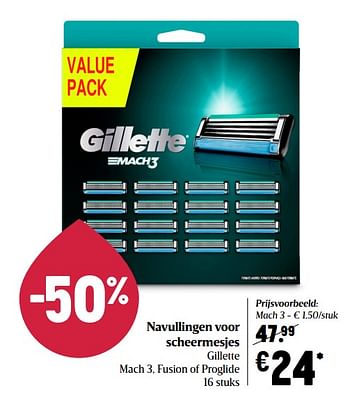 Promotions Navullingen voor scheermesjes gillette mach 3 - Gillette - Valide de 29/04/2021 à 05/05/2021 chez Delhaize