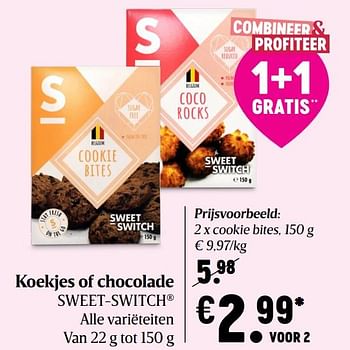 Promotions Sweet-switch cookie bites - Sweet Switch - Valide de 29/04/2021 à 05/05/2021 chez Delhaize