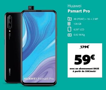 Promotions Huawei psmart pro - Huawei - Valide de 25/04/2021 à 25/05/2021 chez Base