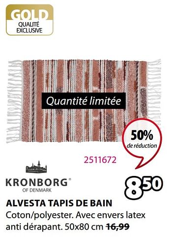 Promotions Alvesta tapis de bain - Kronborg - Valide de 26/04/2021 à 09/05/2021 chez Jysk