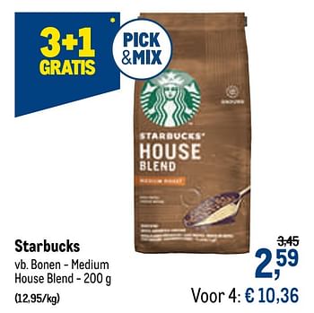 Promoties Starbucks bonen - medium house blend - Starbucks - Geldig van 05/05/2021 tot 18/05/2021 bij Makro
