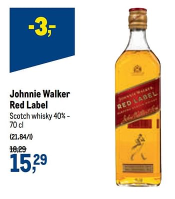 Promoties Johnnie walker red label scotch whisky - Johnnie Walker - Geldig van 05/05/2021 tot 18/05/2021 bij Makro