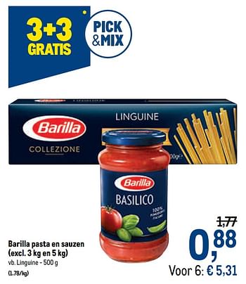 Promoties Barilla pasta en sauzen linguine - Barilla - Geldig van 05/05/2021 tot 18/05/2021 bij Makro