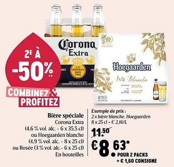 Promoties Bière blanche, hoegaarden - Hoegaarden - Geldig van 29/04/2021 tot 05/05/2021 bij Delhaize