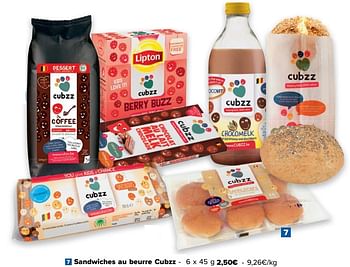 Promotions Sandwiches au beurre cubzz - Cubzz - Valide de 28/04/2021 à 10/05/2021 chez Carrefour