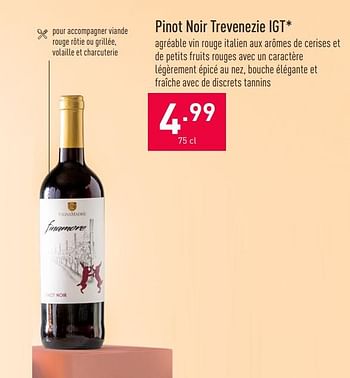 Promotions Pinot noir trevenezie igt - Vins rouges - Valide de 05/05/2021 à 14/05/2021 chez Aldi