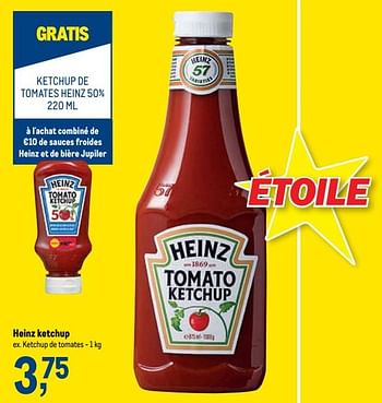Promotions Heinz ketchup ketchup de tomates - Heinz - Valide de 05/05/2021 à 18/05/2021 chez Makro