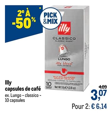 Promotions Illy capsules de café lungo - classico - Illy - Valide de 05/05/2021 à 18/05/2021 chez Makro