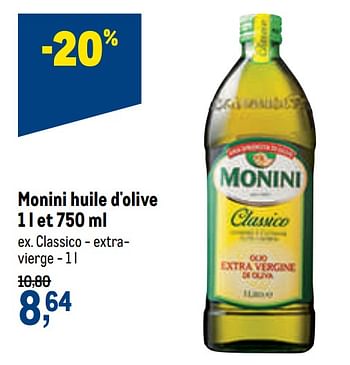 Promotions Monini huile d`olive classico - extravierge - Monini - Valide de 05/05/2021 à 18/05/2021 chez Makro