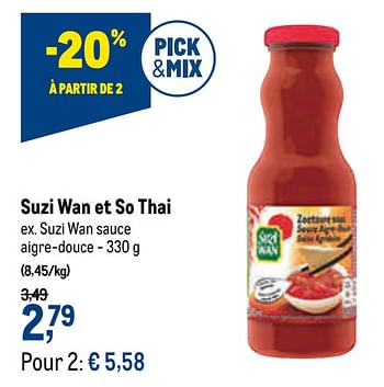 Promotions Suzi wan sauce aigre-douce - Suzi Wan - Valide de 05/05/2021 à 18/05/2021 chez Makro